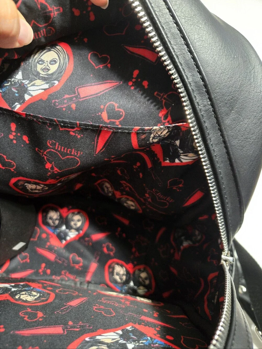 loungefly x Bride Of Chucky Tiffany Mini Backpack Black Zip Everyday